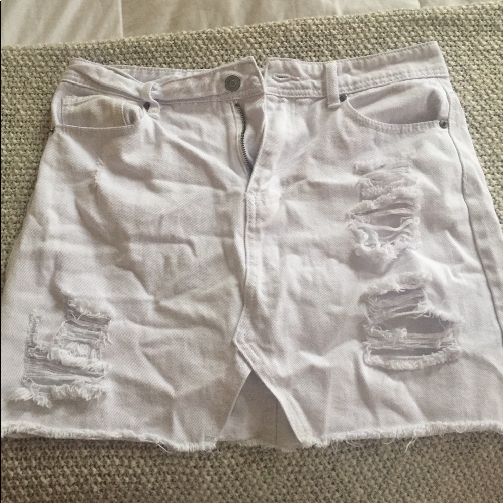 Forever 21 White Denim Skirt